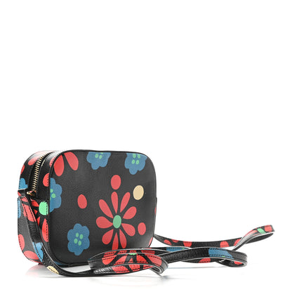 Saint Laurent Calfskin Floral Print Small Classic Monogram Camera Bag Black 3 of 9