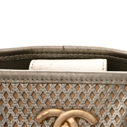 Chanel Metallic Calfskin Perforated Up In The Air Tote Silver 13 of 13
