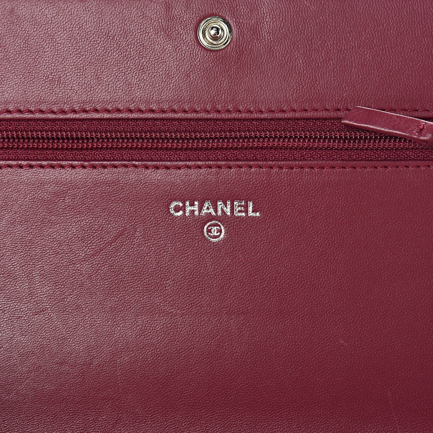 Chanel Calfskin Studded Quilted Boy Wallet On Chain WOC Dark Pink 6 of 22