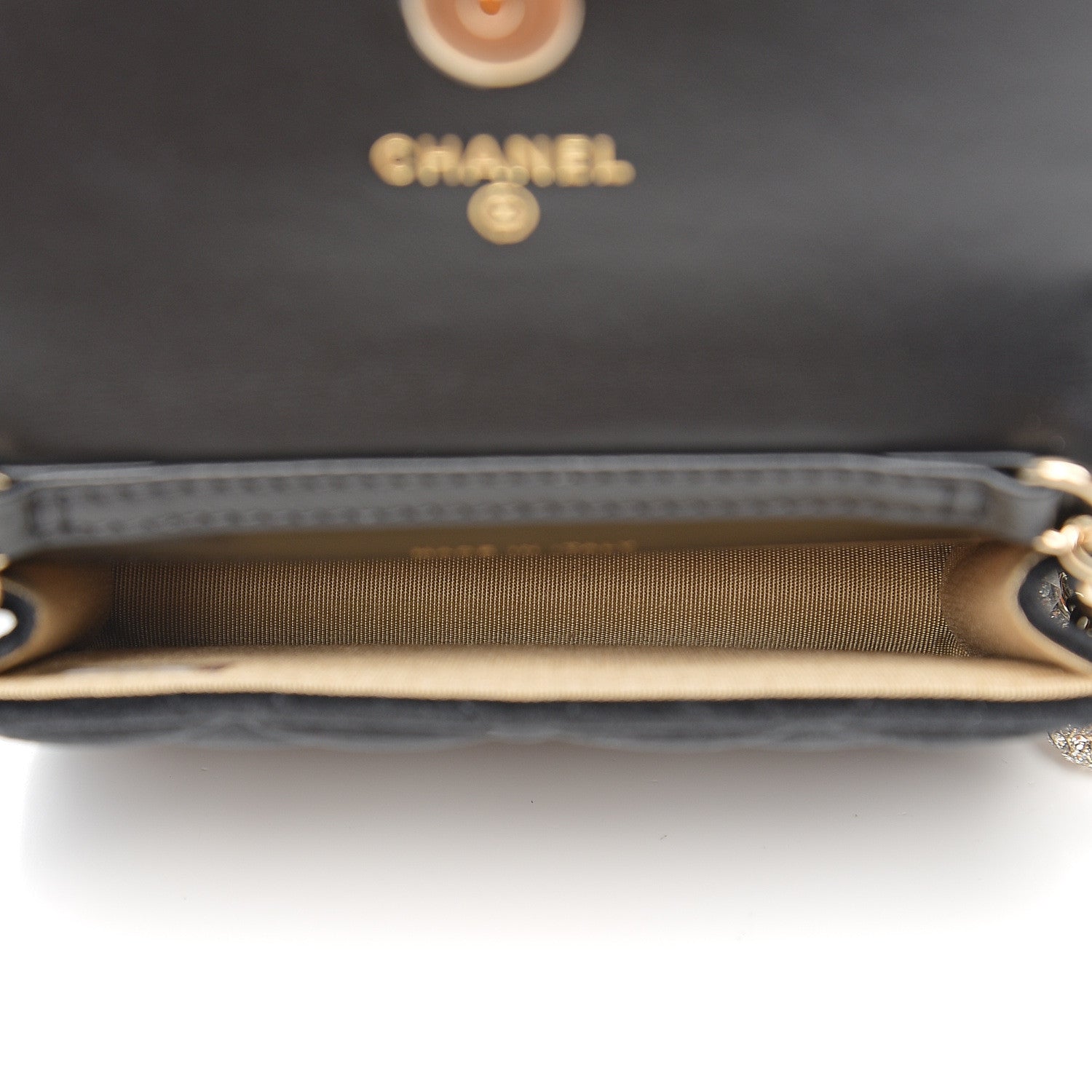 Chanel Velvet Quilted Pearl Crush Clutch With Chain Black 6 of 10