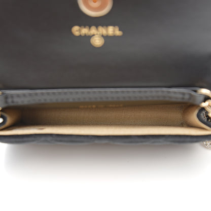 Chanel Velvet Quilted Pearl Crush Clutch With Chain Black 6 of 10