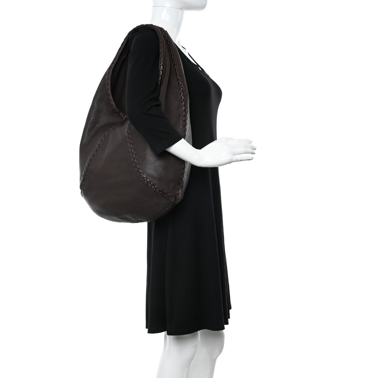 Bottega Veneta Cervo Deerskin Large Hobo Ebano 2 of 12
