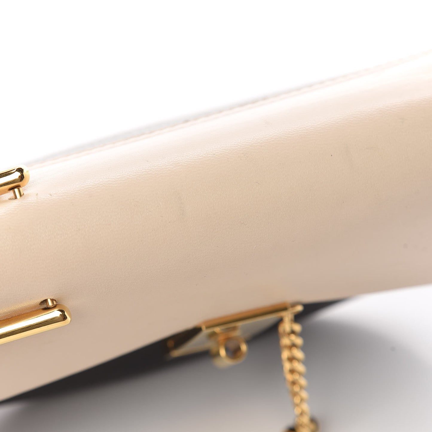 Grained Calfskin Lambskin Mini Bi-Color Drew Shoulder Bag Black Powder Beige