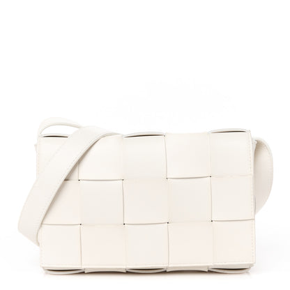 Bottega Veneta Lambskin Maxi Intrecciato Cassette Crossbody Bag White 1 of 12