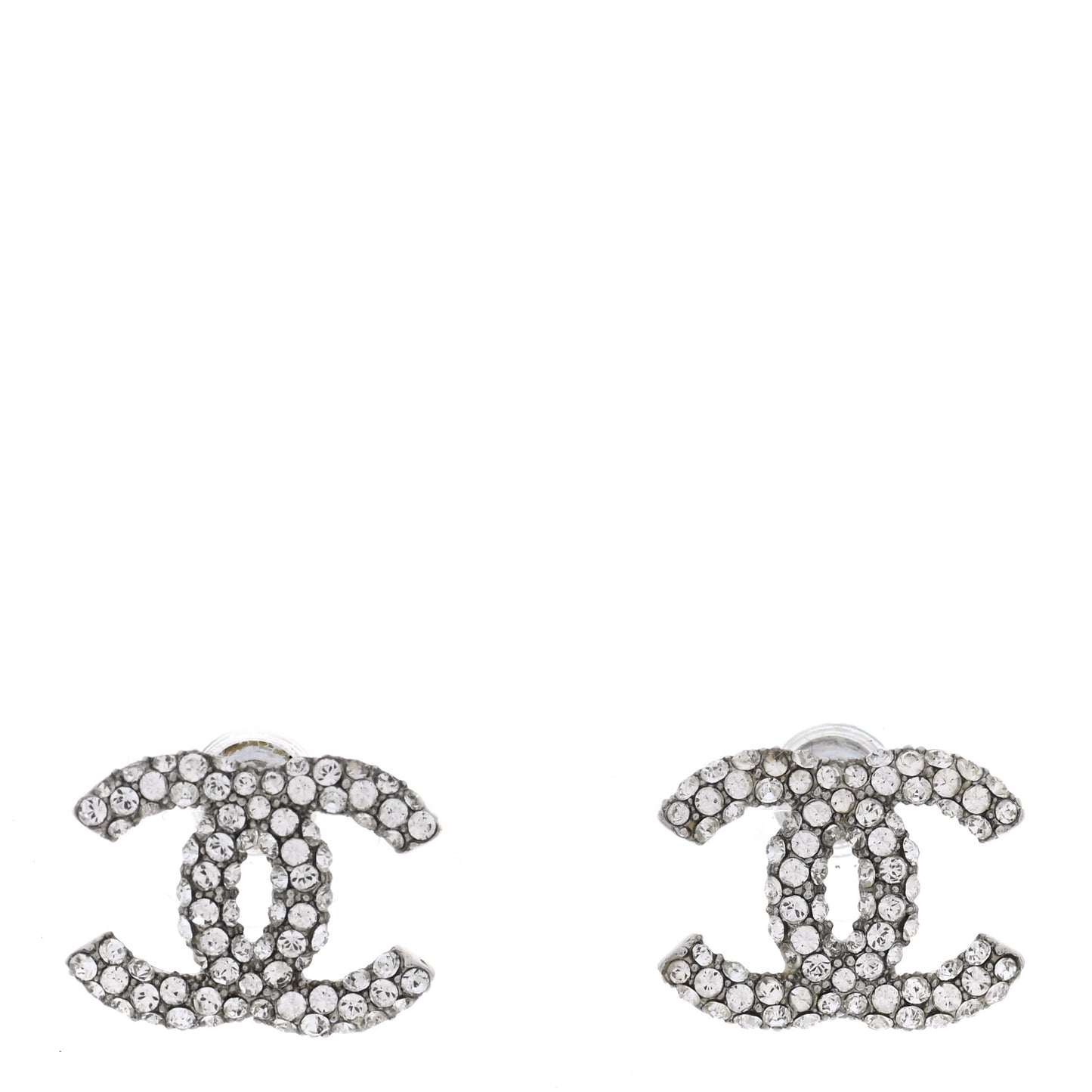 Crystal Mini CC Earrings Silver