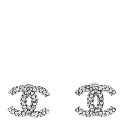 Chanel Crystal Mini CC Earrings Silver 1 of 5