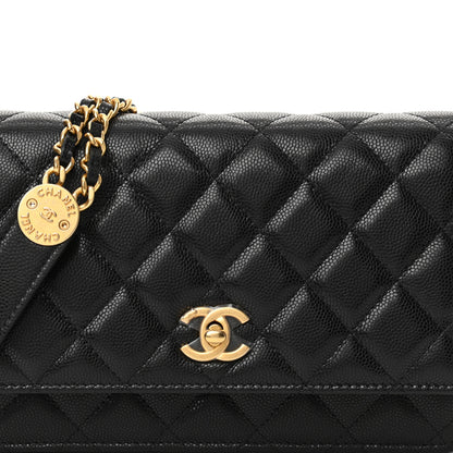 Chanel Caviar Quilted Twist Your Buttons Wallet On Chain WOC Black 9 of 11