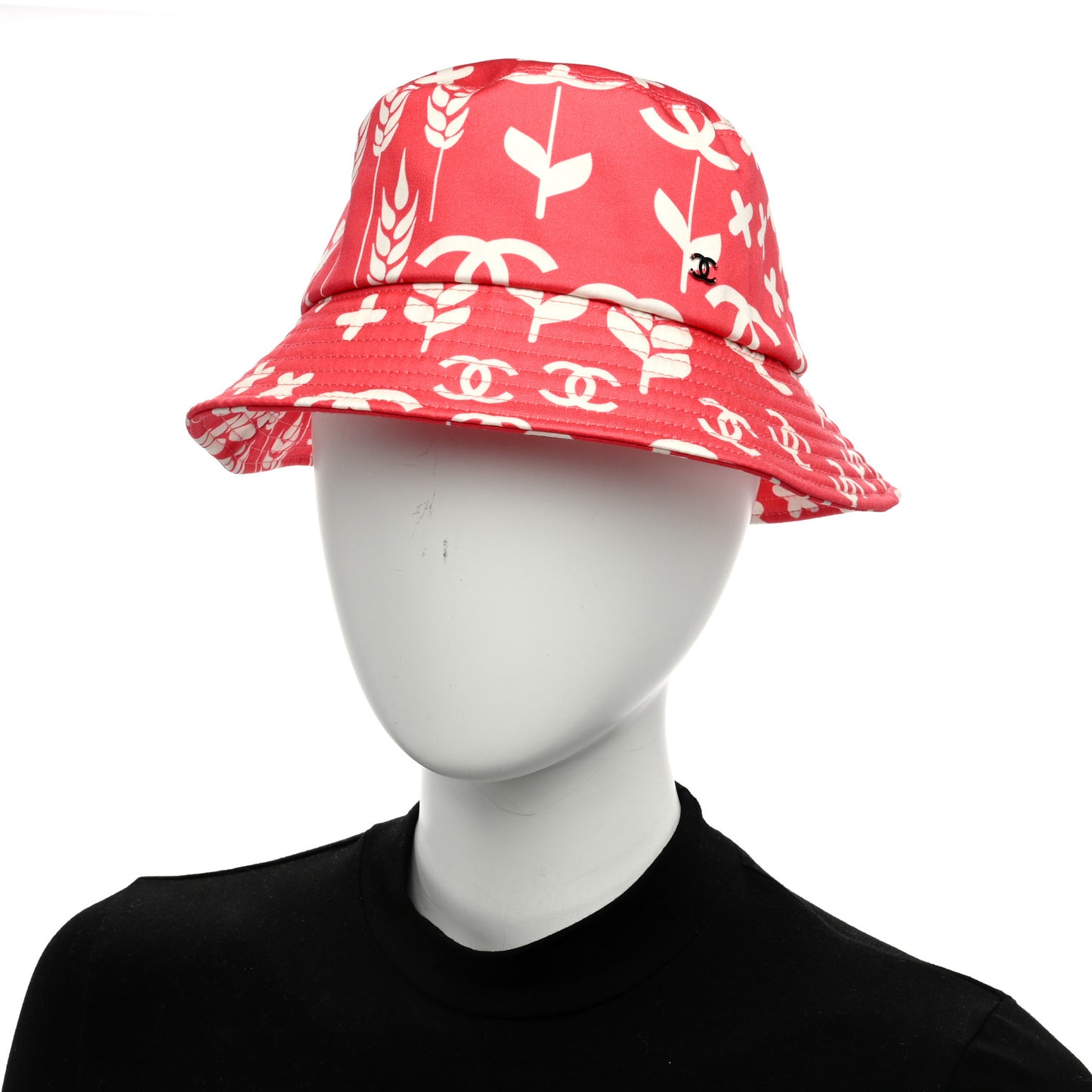 Cotton Bucket Hat M Red White