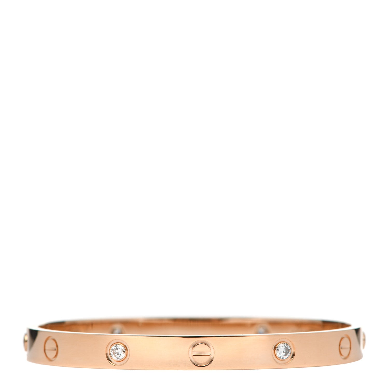 Cartier 18K Pink Gold 4 Diamond LOVE Bracelet 17 1 of 7