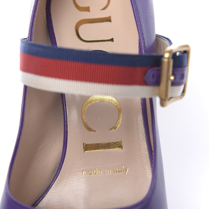 Gucci Malaga Kid Sylvie High Heel Pumps 35.5 Shine Purple 7 of 9