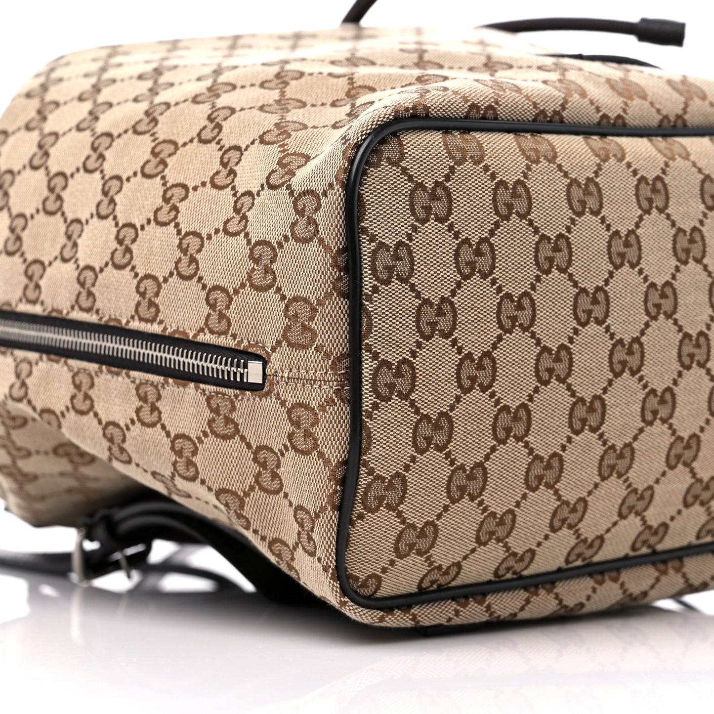 Monogram Dollar Calfskin O Drawstring Backpack Beige Ebony Testa di Moro Dark Chocolate