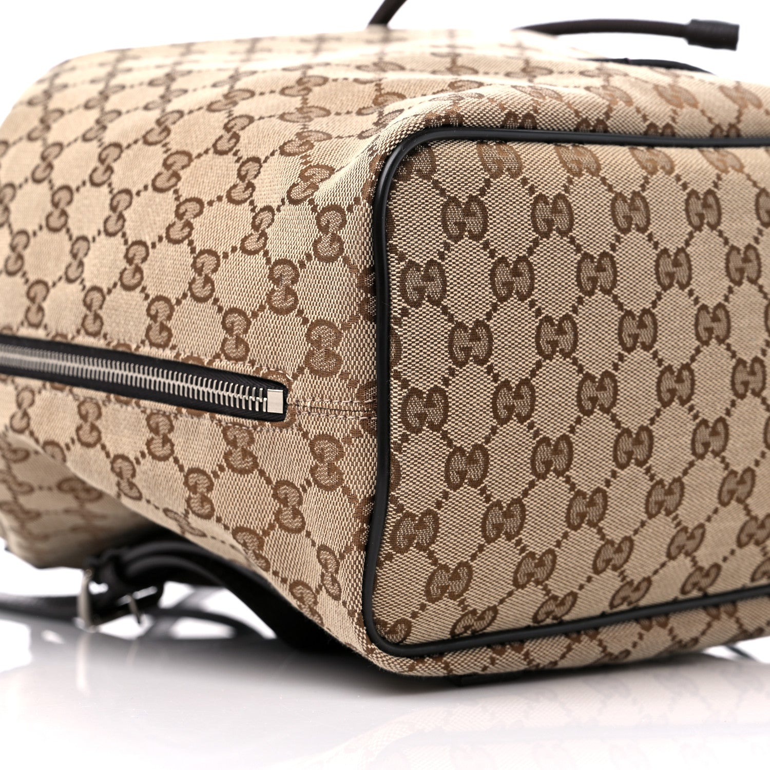 Gucci Monogram Dollar Calfskin O Drawstring Backpack Beige Ebony Testa di Moro Dark Chocolate 9 of 10