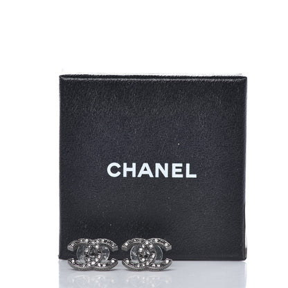 Chanel Ruthenium Crystal CC Earrings 5 of 5