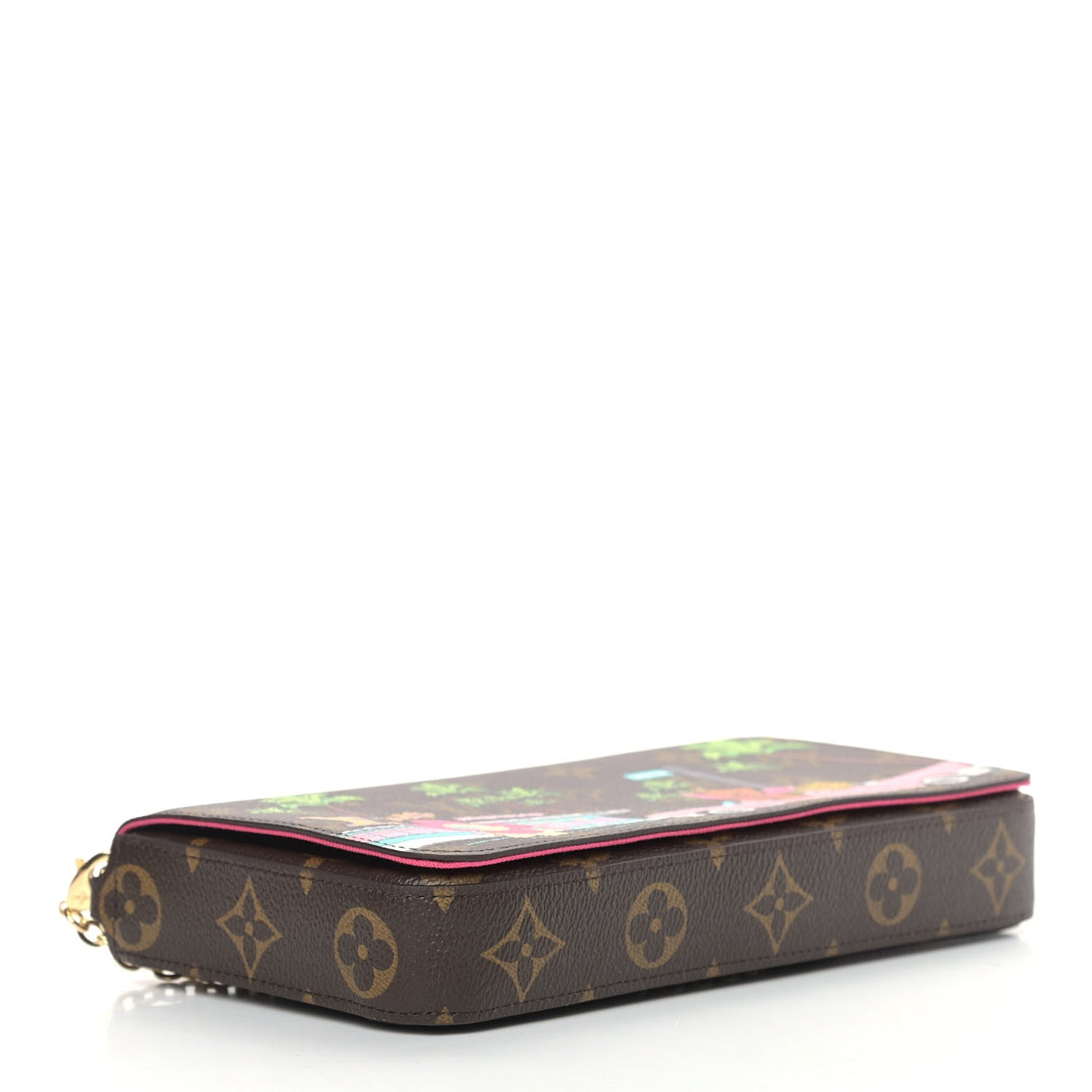 Monogram 2021 Christmas Animation Hollywood Pochette Felicie Chain Wallet Fuchsia