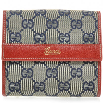 Gucci Monogram French Flap Wallet Navy Blue 1 of 5