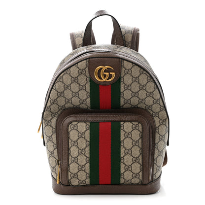 Gucci GG Supreme Monogram Calfskin Web Small Ophidia Day Backpack Beige Ebony New Acero 1 of 11
