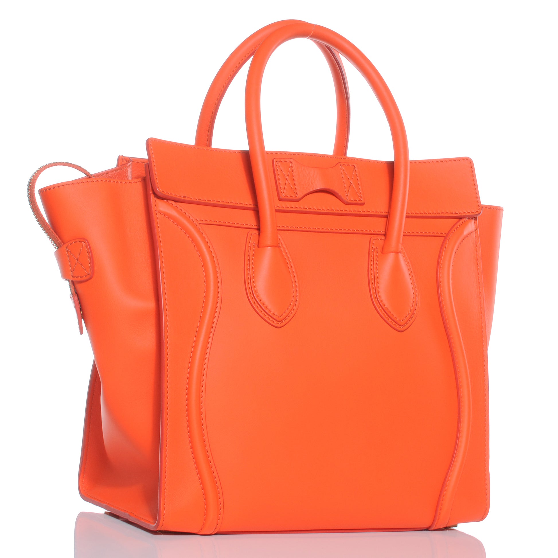Celine Smooth Calfskin Mini Luggage Bright Orange 3 of 10