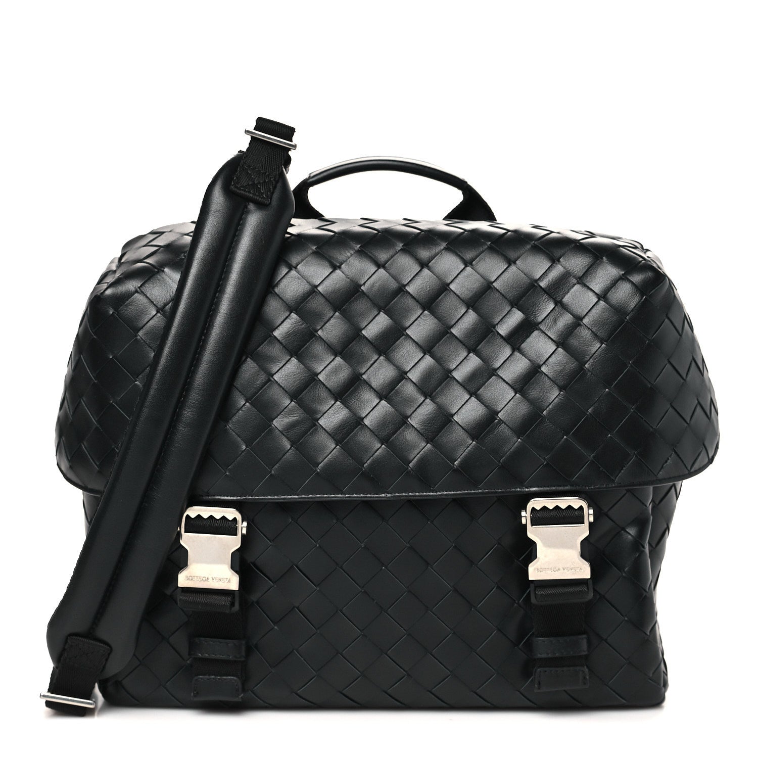 Bottega Veneta Nappa Intrecciato Postino Messenger Black 1 of 8