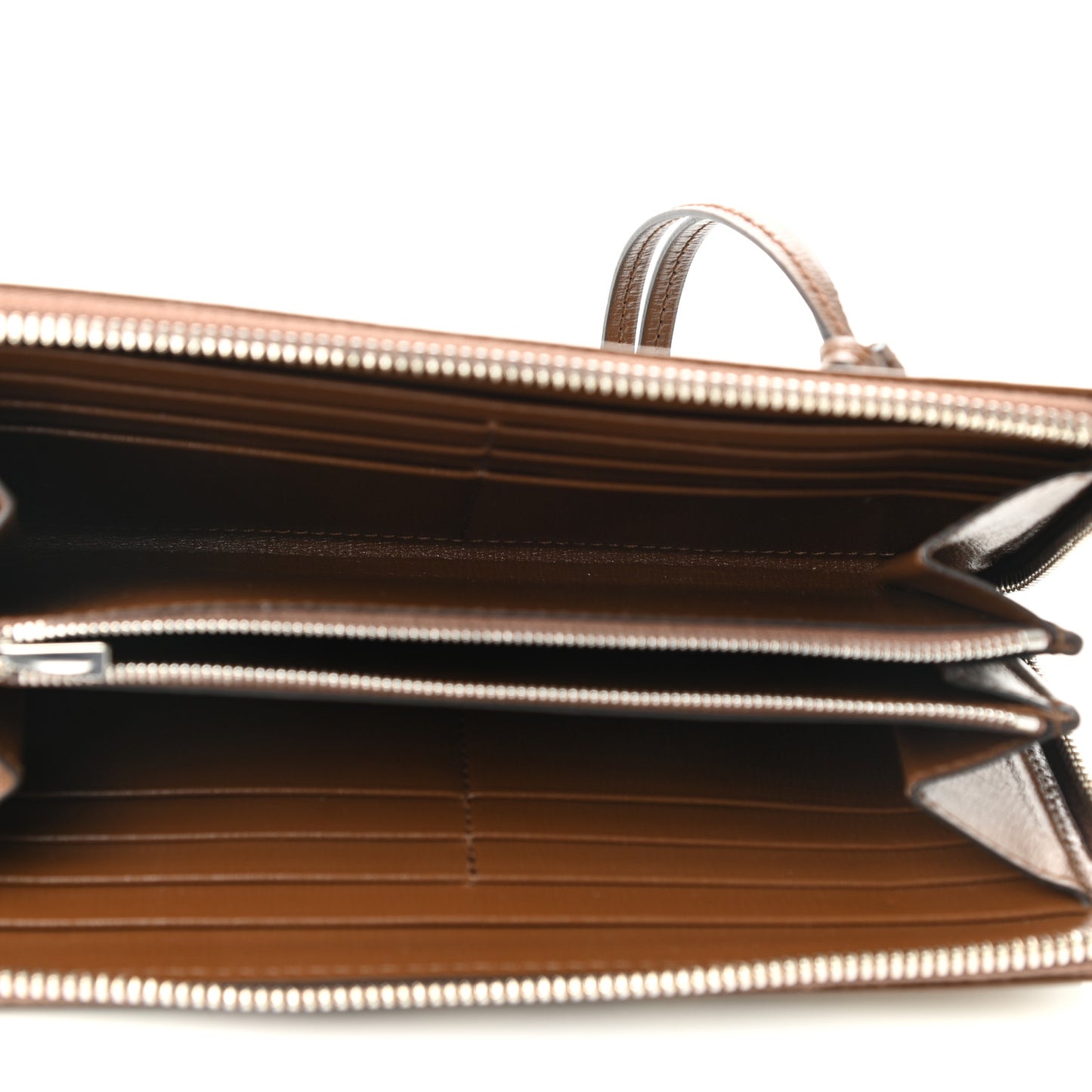 X GUCCI GG Monogram Azalea Calfskin Neo Classic Zip Around Wallet Beige Ebony Brown Sugar