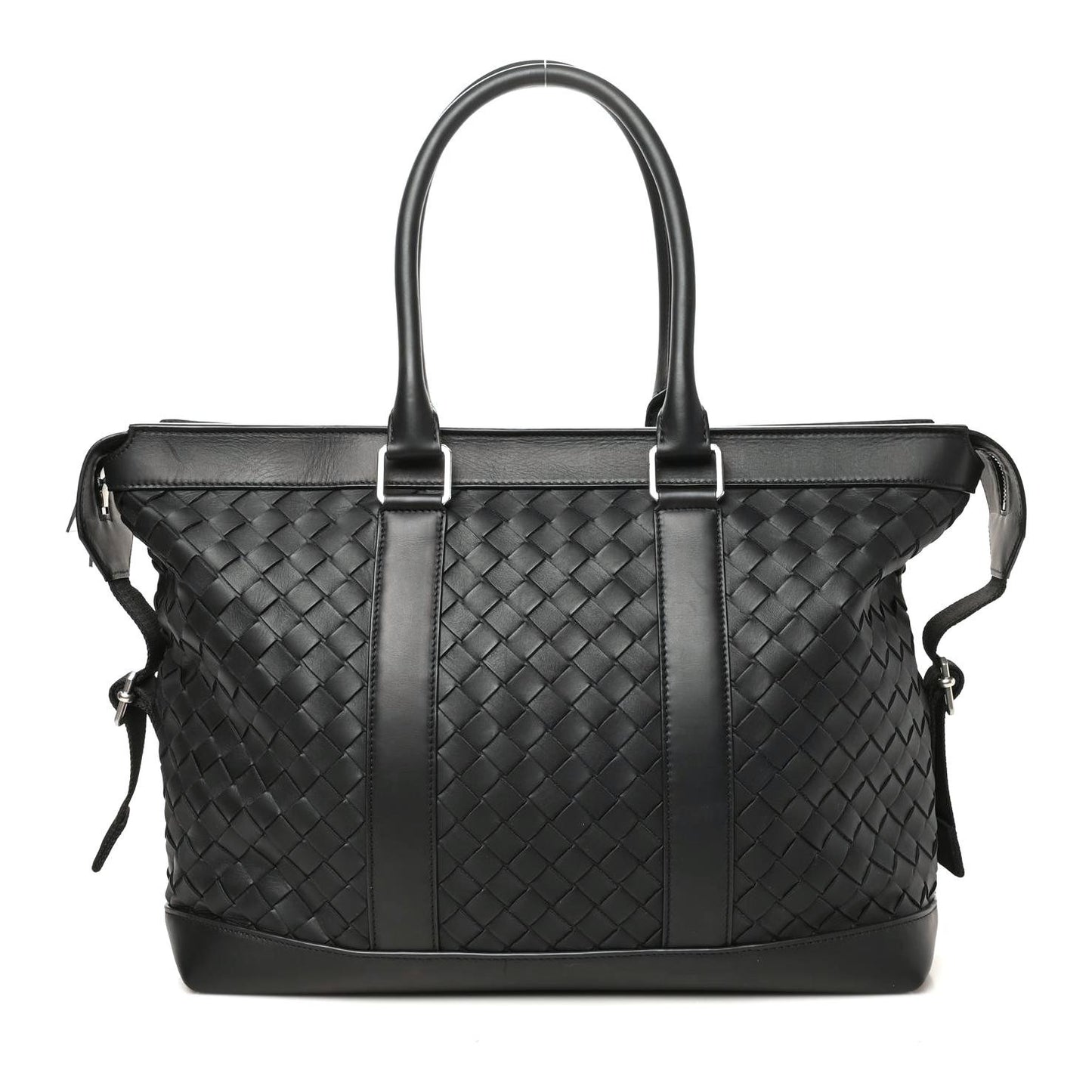 Calfskin Intrecciato Zipped Tote Black