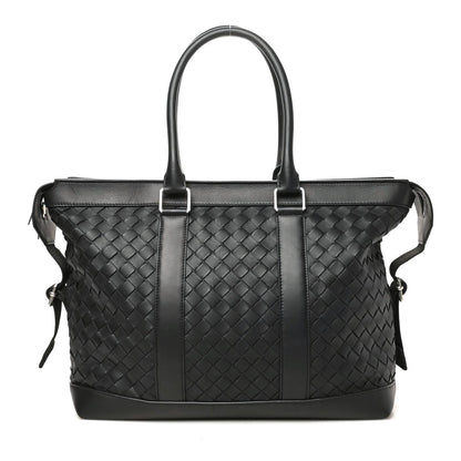 Bottega Veneta Calfskin Intrecciato Zipped Tote Black 3 of 10