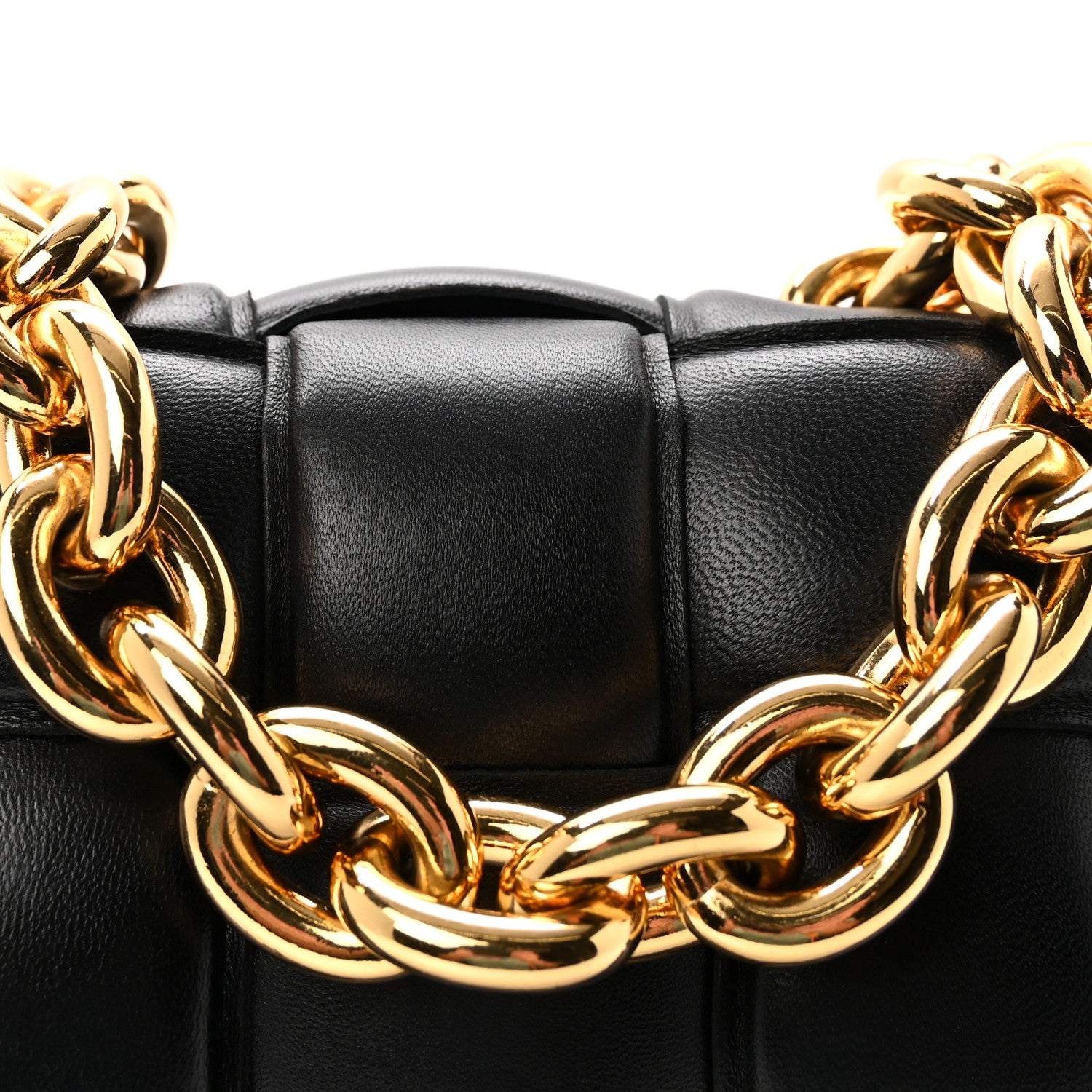 Bottega Veneta Lambskin Maxi Intreccio Padded Chain Cassette Crossbody Bag Black 7 of 9