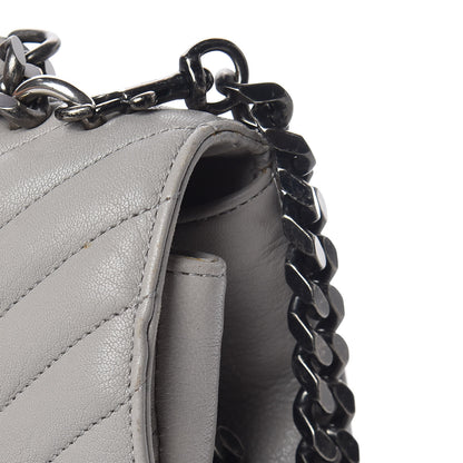 Saint Laurent Sheepskin Matelasse Chevron Monogram Large College Satchel Light Grey 12 of 25