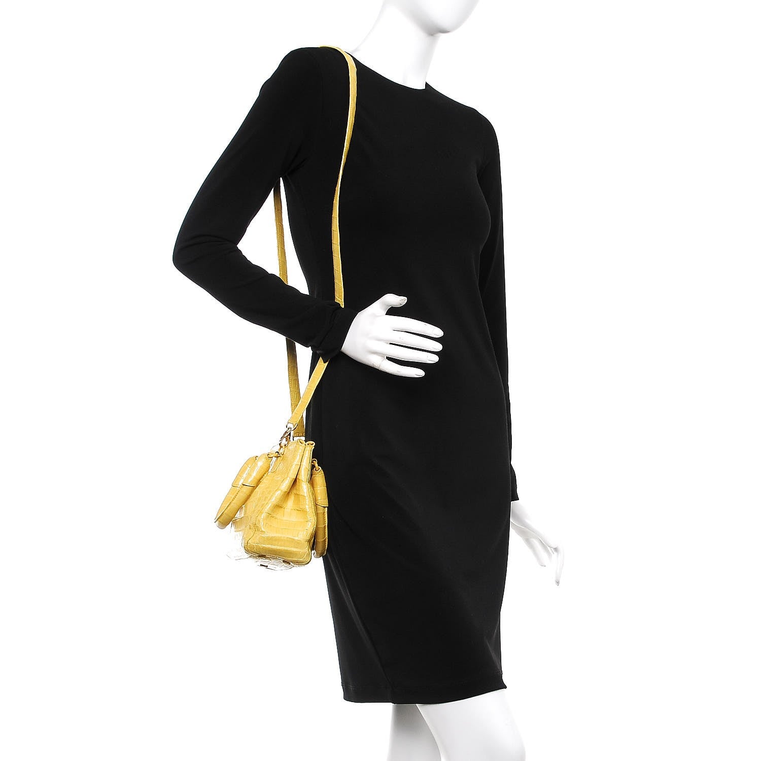 Nancy Gonzalez Crocodile Mini Double Zip Satchel Yellow 2 of 11