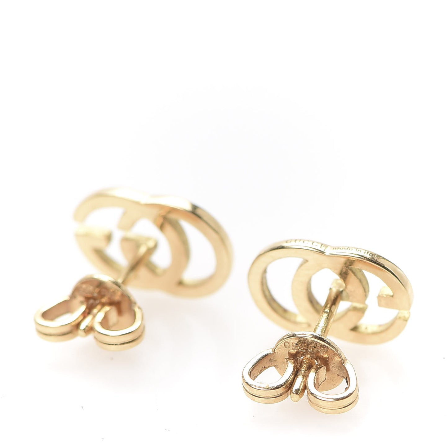 18K Yellow Gold GG Tissue Stud Earrings