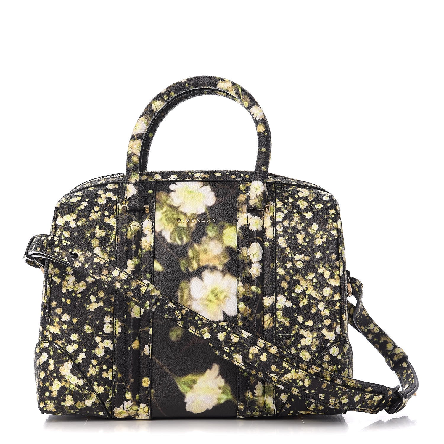 Givenchy Textured Coated Canvas Baby's Breath Print Medium Lucrezia Black 1 of 9