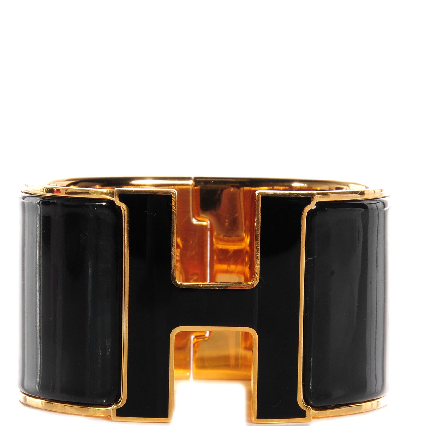 Enamel Extra Wide Clic Clac H Bracelet PM Black