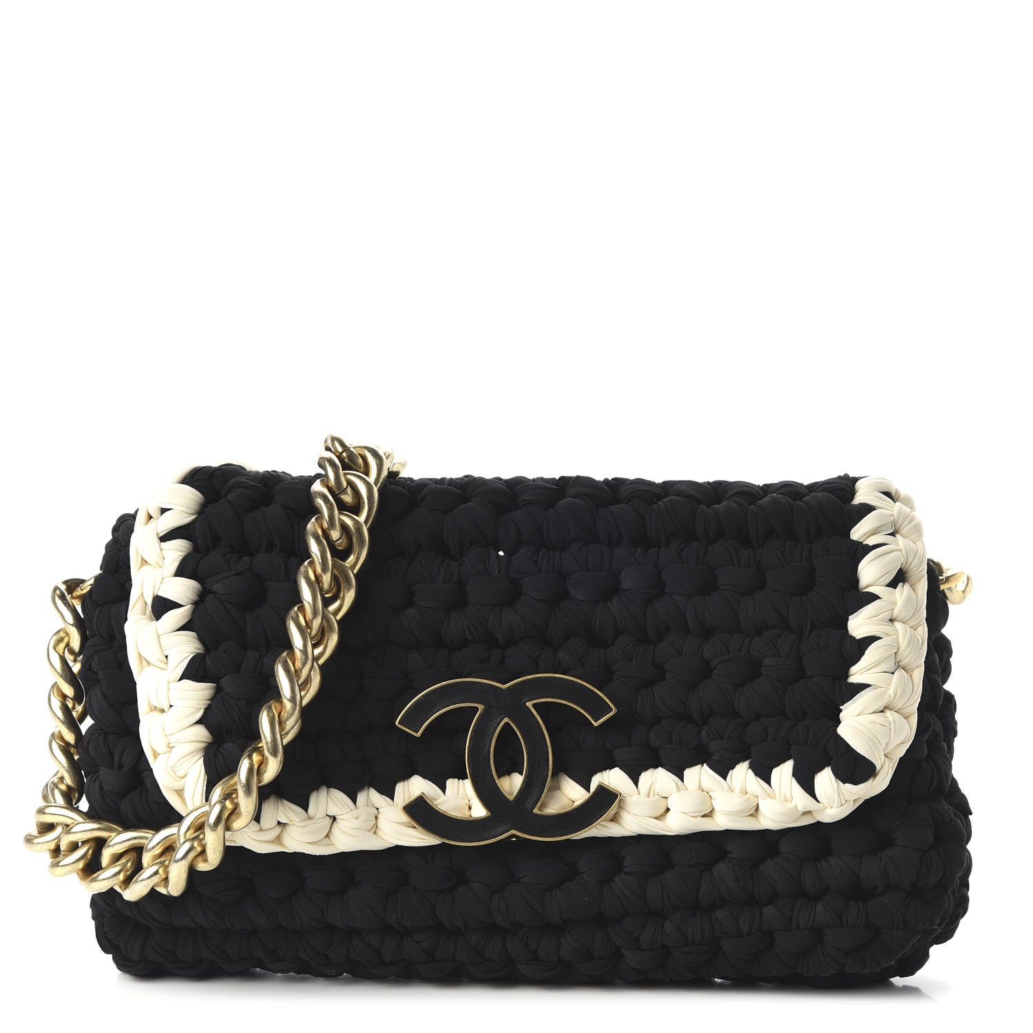 Chanel Crochet Fancy Single Flap Black 1 of 10