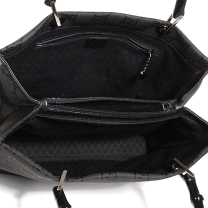 Gucci Nylon Monogram Large Bamboo Shopper Tote Black 5 of 8