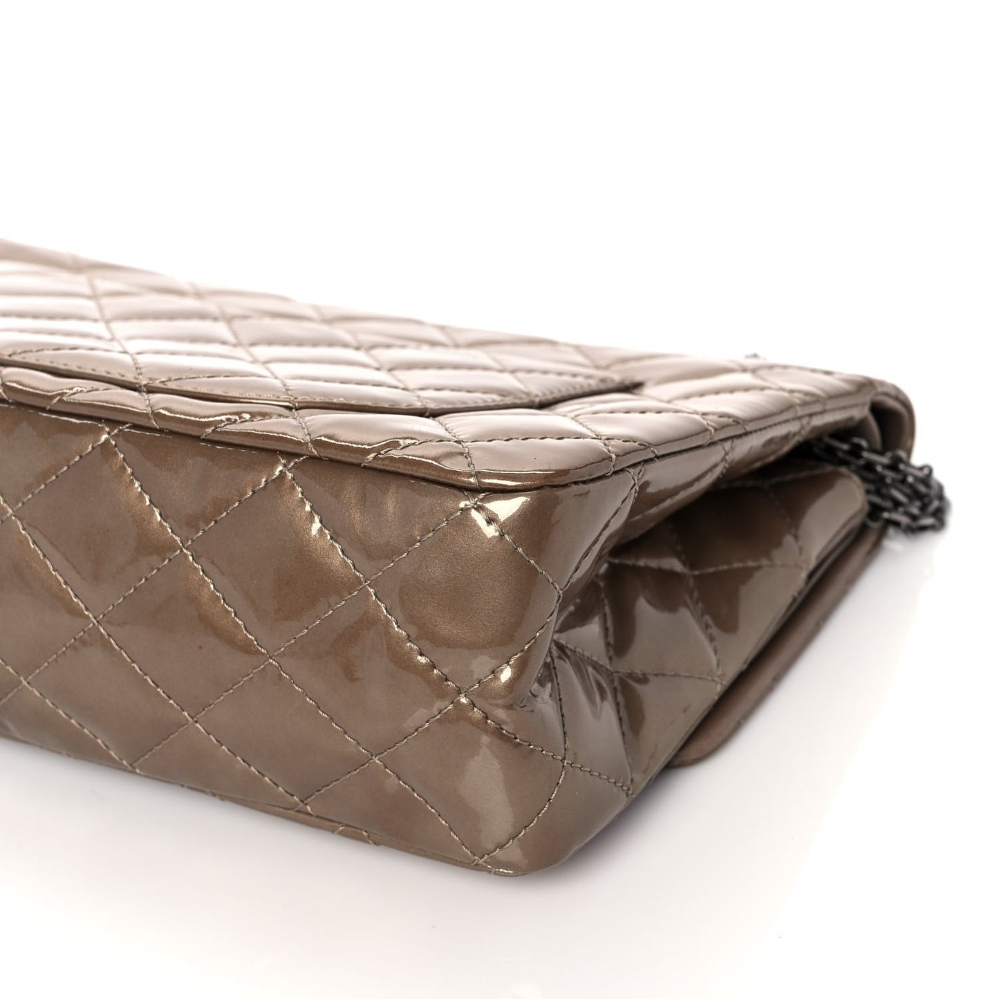 Patent Quilted 2.55 Reissue 227 Flap Taupe