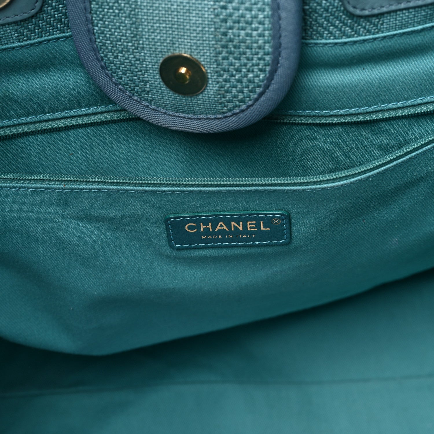 Chanel Mixed Fibers Striped Medium Deauville Tote Blue 6 of 9