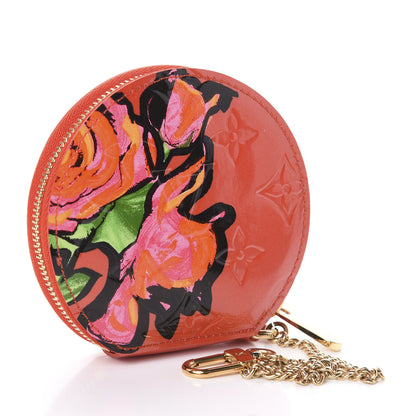 Louis Vuitton Vernis Roses Chapeau Coin Purse Orange Sunset 3 of 6