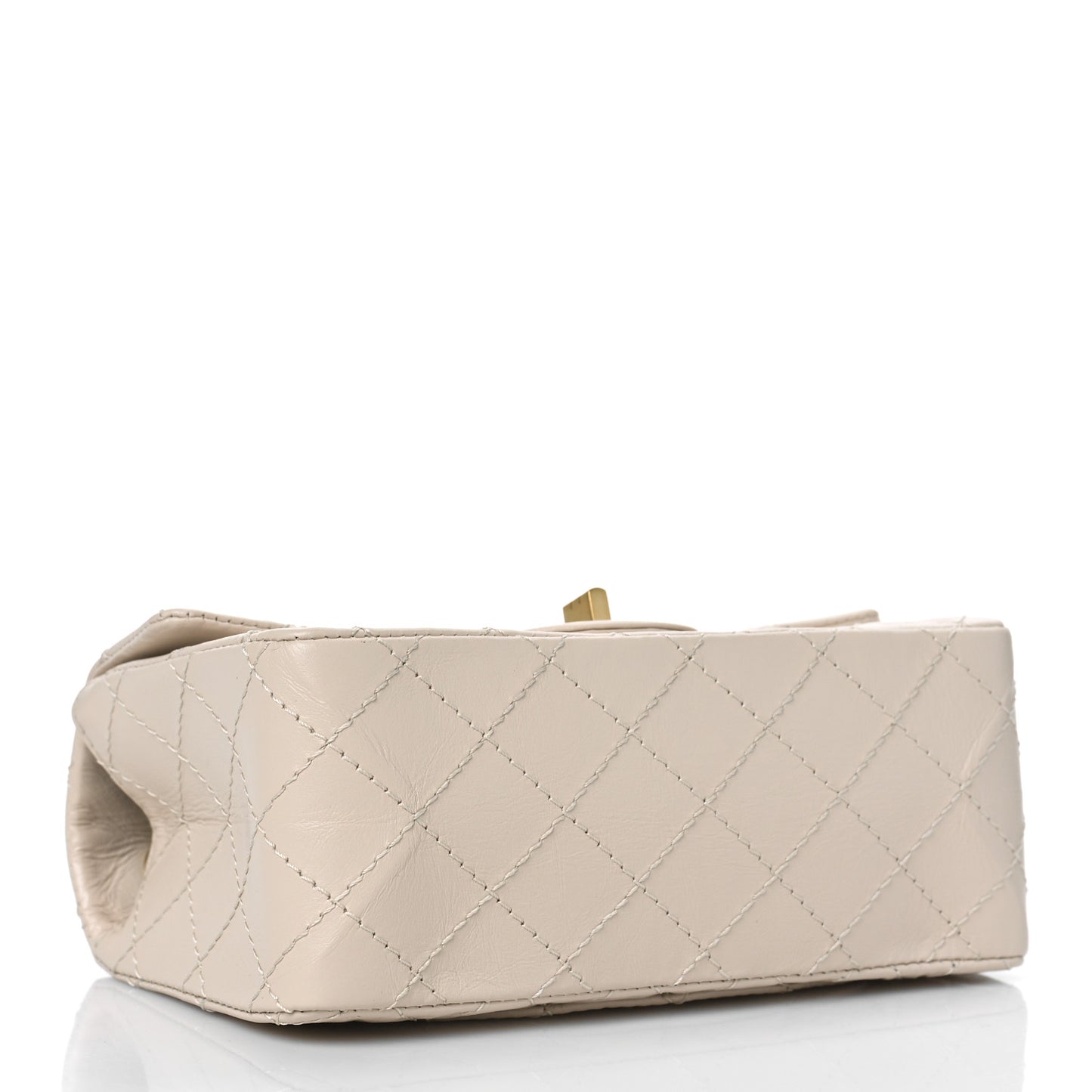Aged Calfskin Quilted 2.55 Reissue Mini Flap Ecru