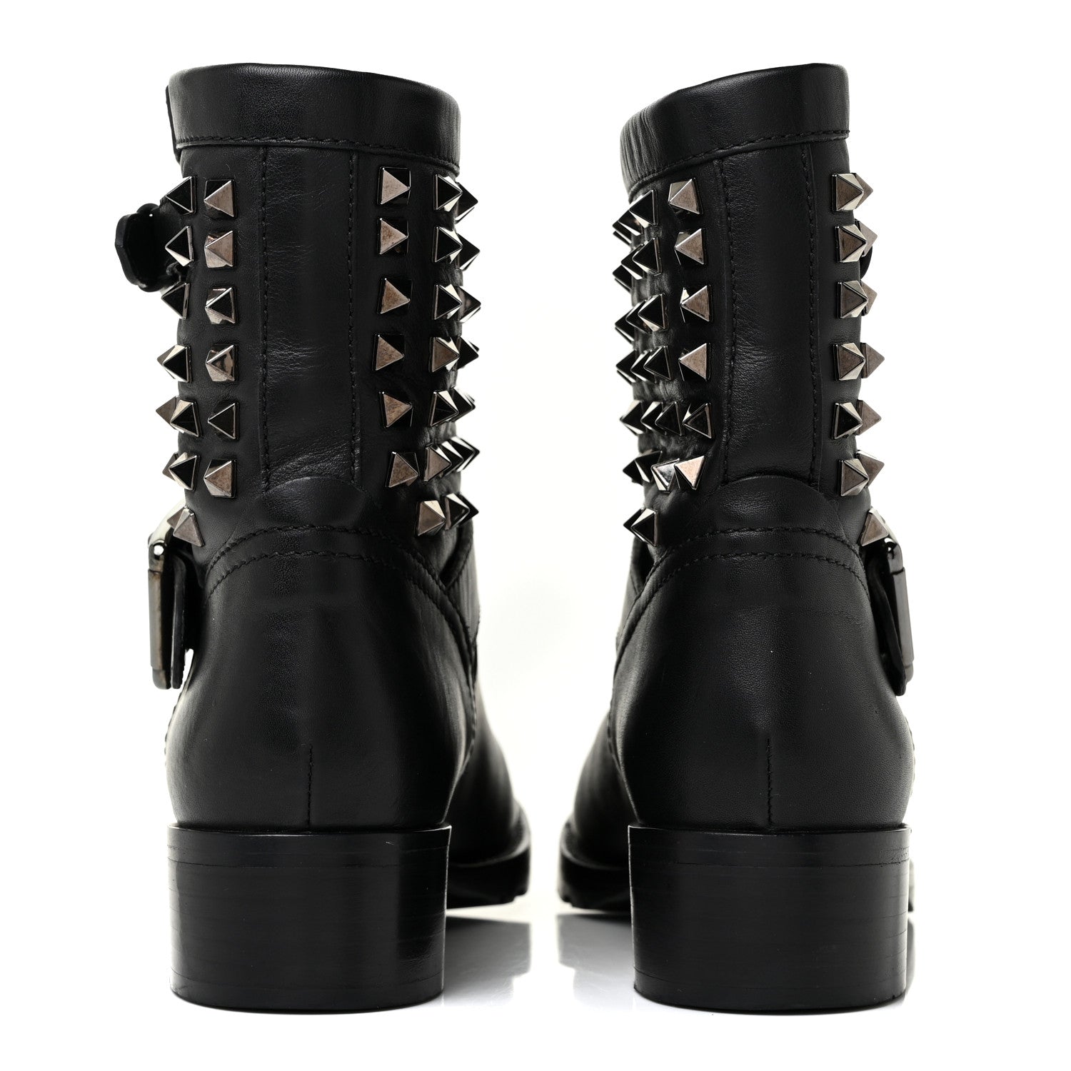 Valentino Garavani Calfskin Rockstud 30mm Biker Boots 37 Black 4 of 16