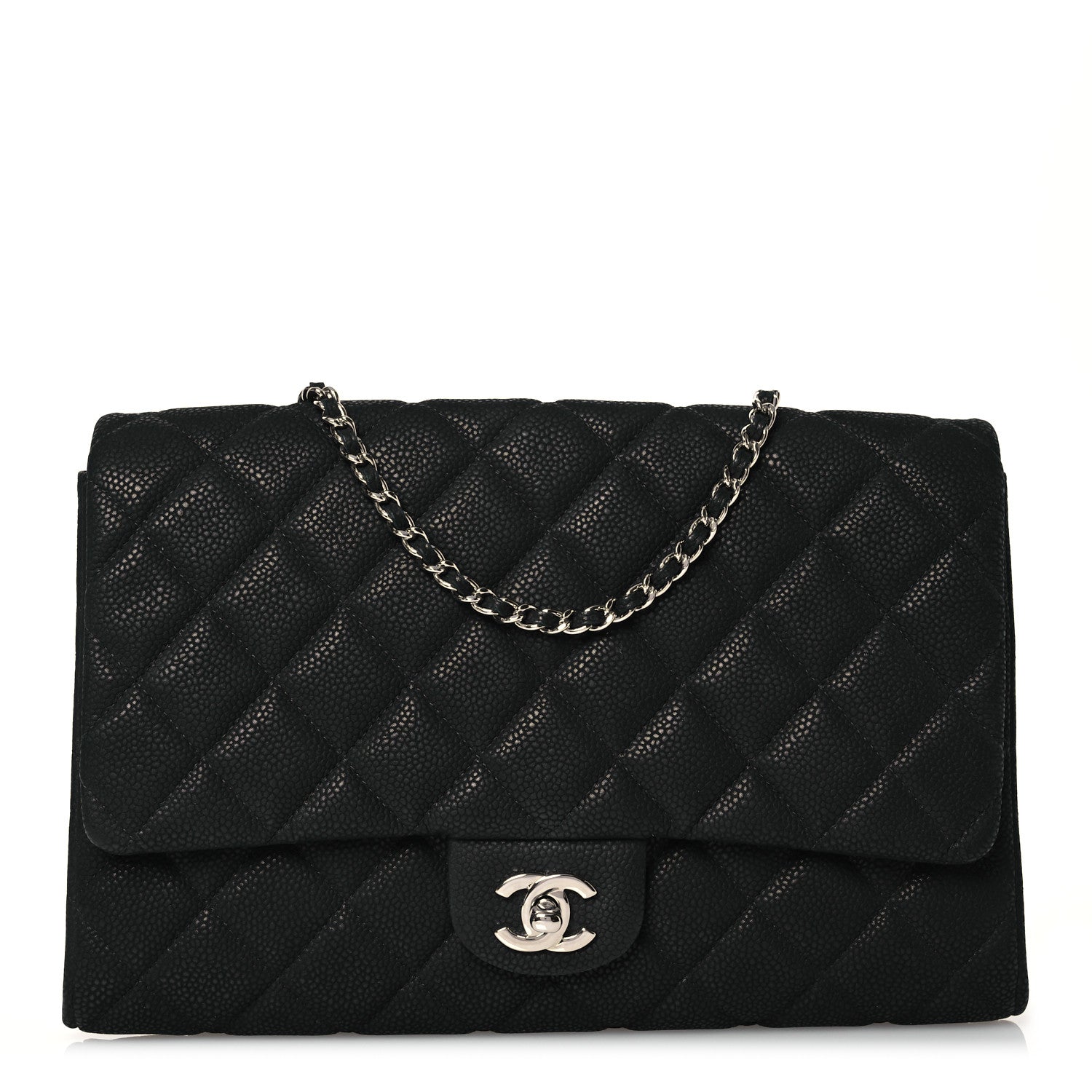 Chanel Iridescent Caviar Quilted Clutch With Chain Flap Black 1 of 13