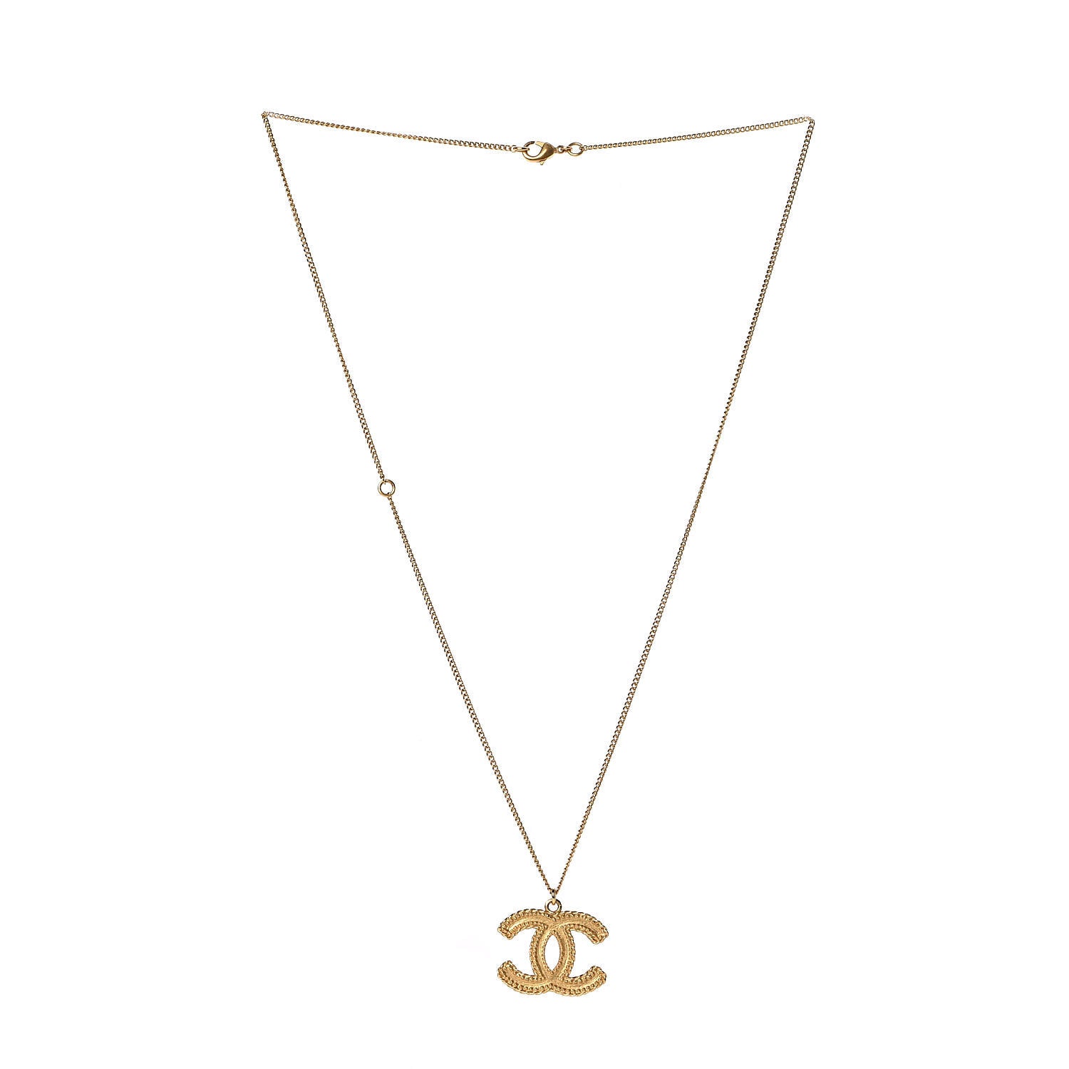 Chanel CC Necklace Matte Gold 3 of 5