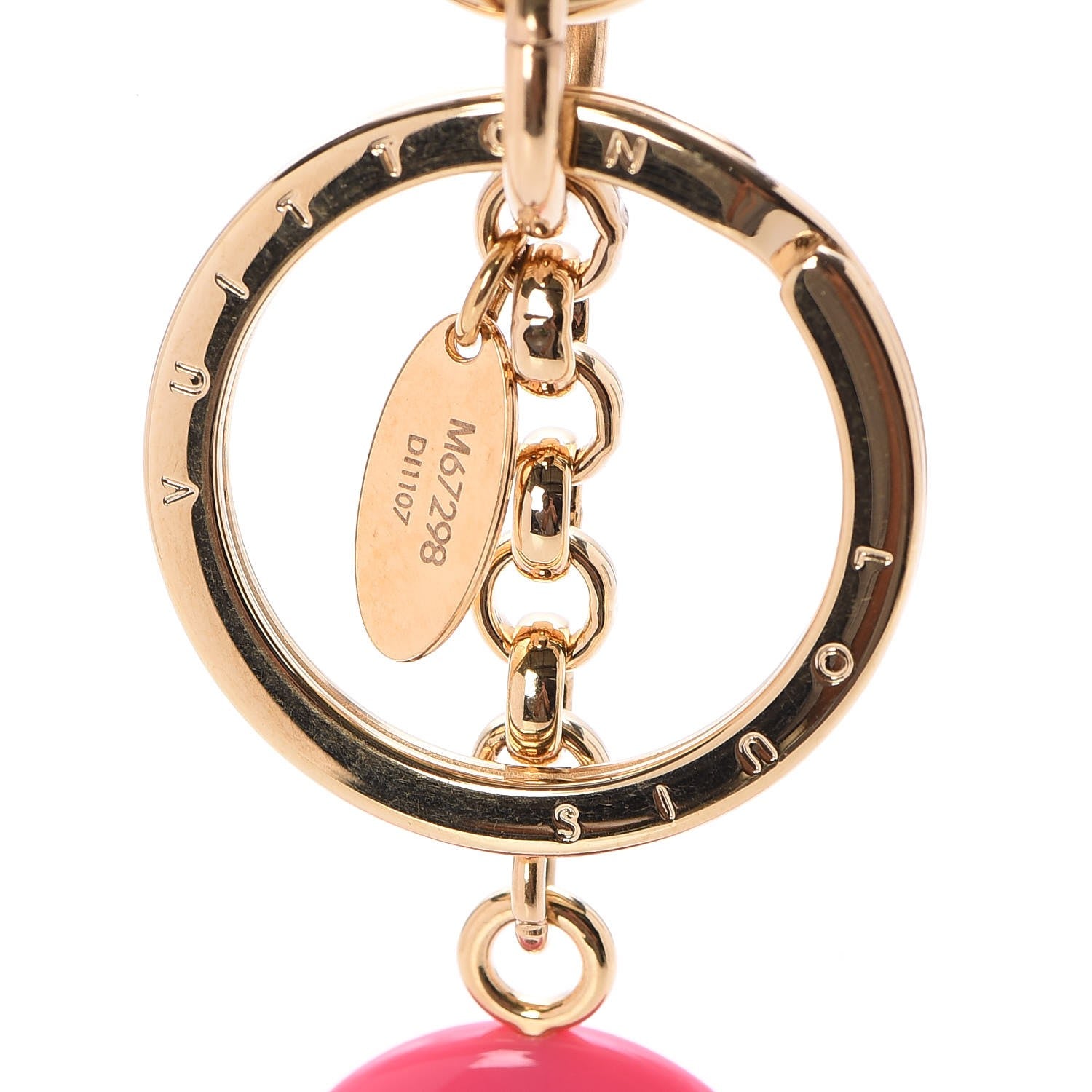 Louis Vuitton Resin Wood Vivienne Bag Charm Pink 3 of 4