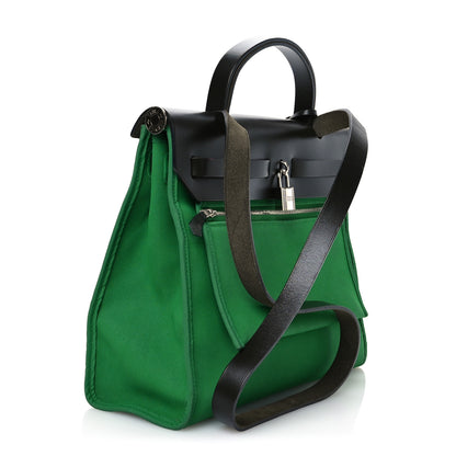 Hermes Vache Hunter Toile Herbag Zip 31 PM Bambou Kaki 4 of 11