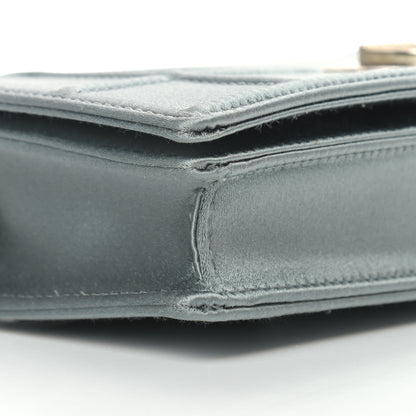 Christian Dior Satin Diorama Wallet on Chain Pouch Blue Gray 9 of 11