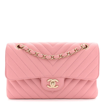Chanel Caviar Chevron Quilted Small Double Flap Pink 1 of 11