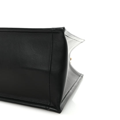 Christian Dior Calfskin Canvas Medium Plan De Paris Book Tote With Strap Black White 9 of 9