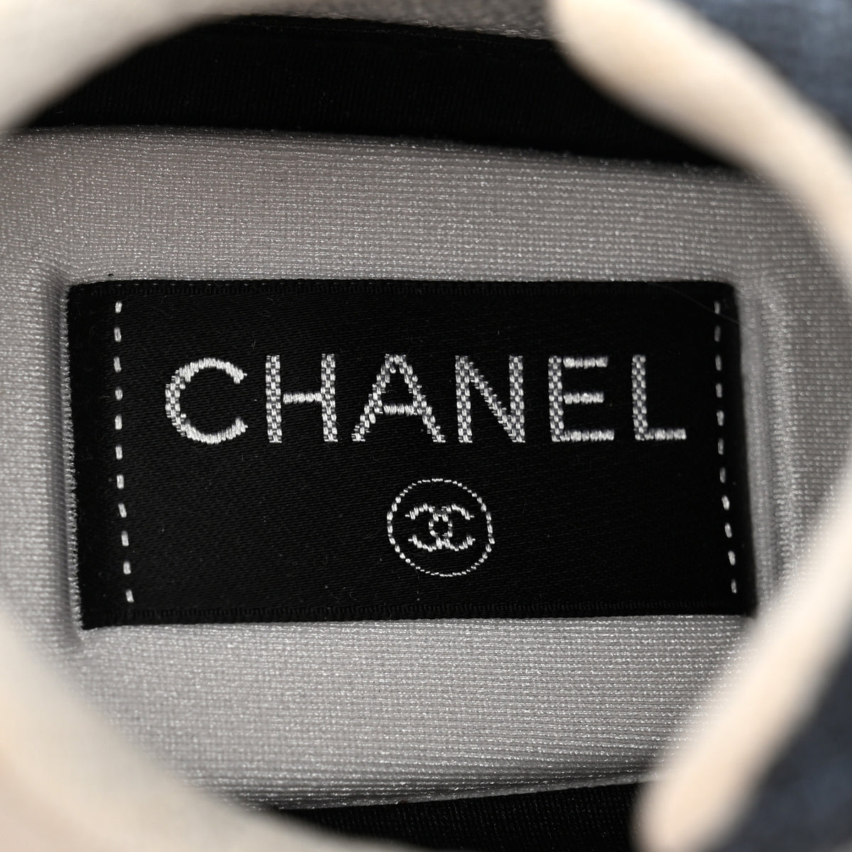 Chanel Nylon Calfskin Suede Womens CC Sneakers 38 Dark Grey Pink 8 of 10