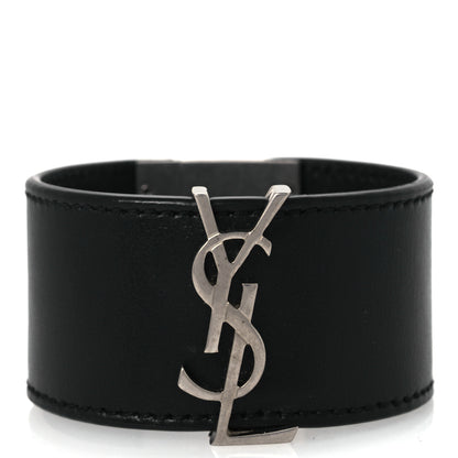 Saint Laurent Calfskin Monogram Bracelet Black 1 of 6