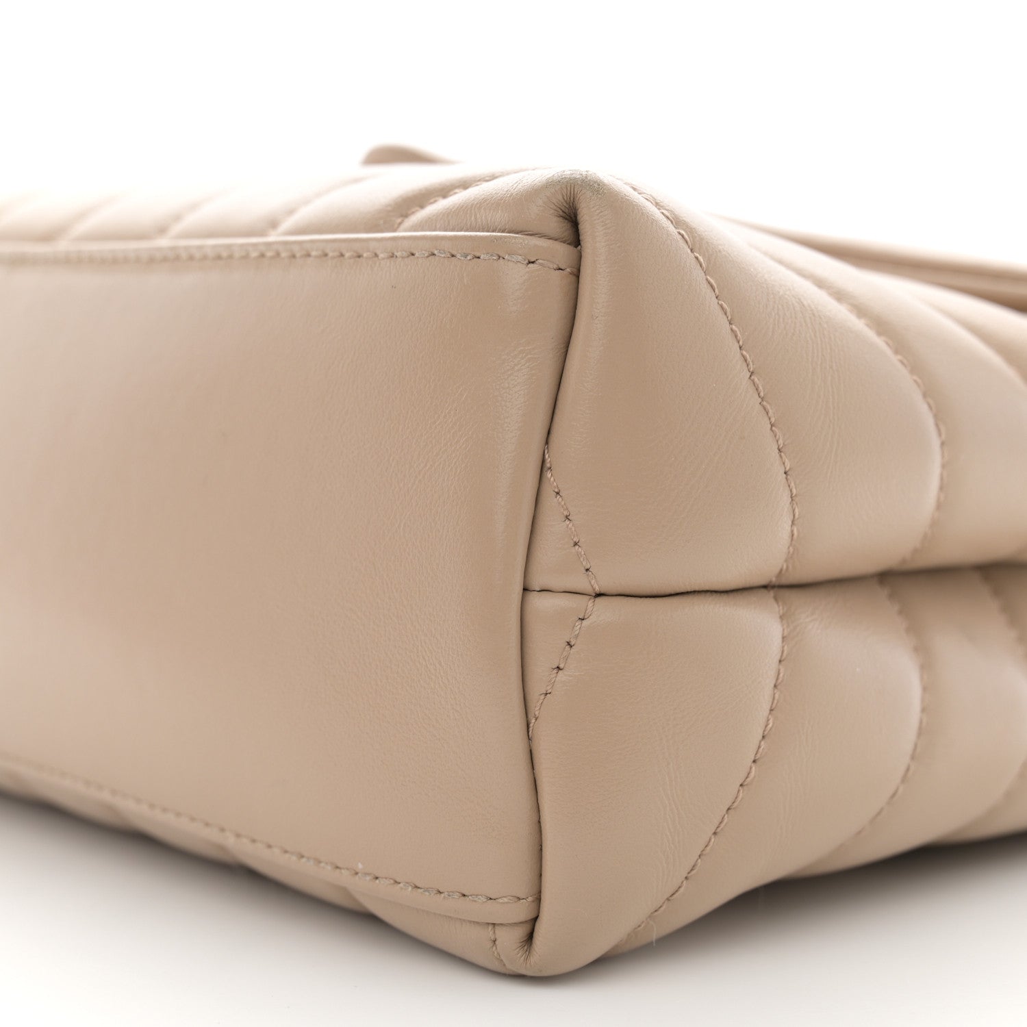 Saint Laurent Calfskin Y Quilted Monogram Small Loulou Chain Satchel Dark Beige 10 of 16