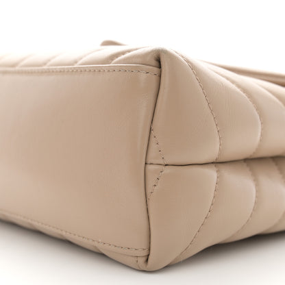 Saint Laurent Calfskin Y Quilted Monogram Small Loulou Chain Satchel Dark Beige 10 of 16