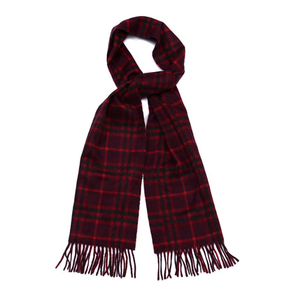 Burberry Cashmere House Icon Check Fringe Scarf Hawthorn Red 1 of 8
